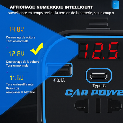 Onduleur Intelligent 150W pour Voiture
