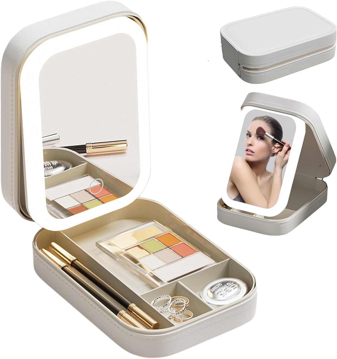 Coffret Cosmétique avec Miroir LED 3 Lumières