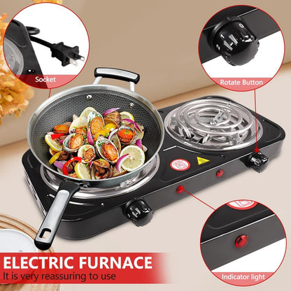 Cuisinier Électrique Double Plaque Portable – Cuisine Rapide Sans Gaz ⚡