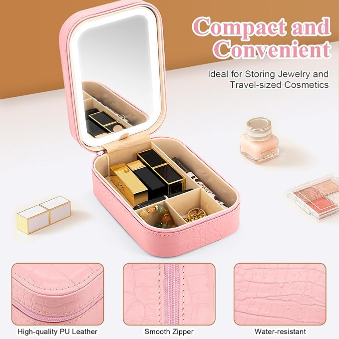 Coffret Cosmétique avec Miroir LED 3 Lumières