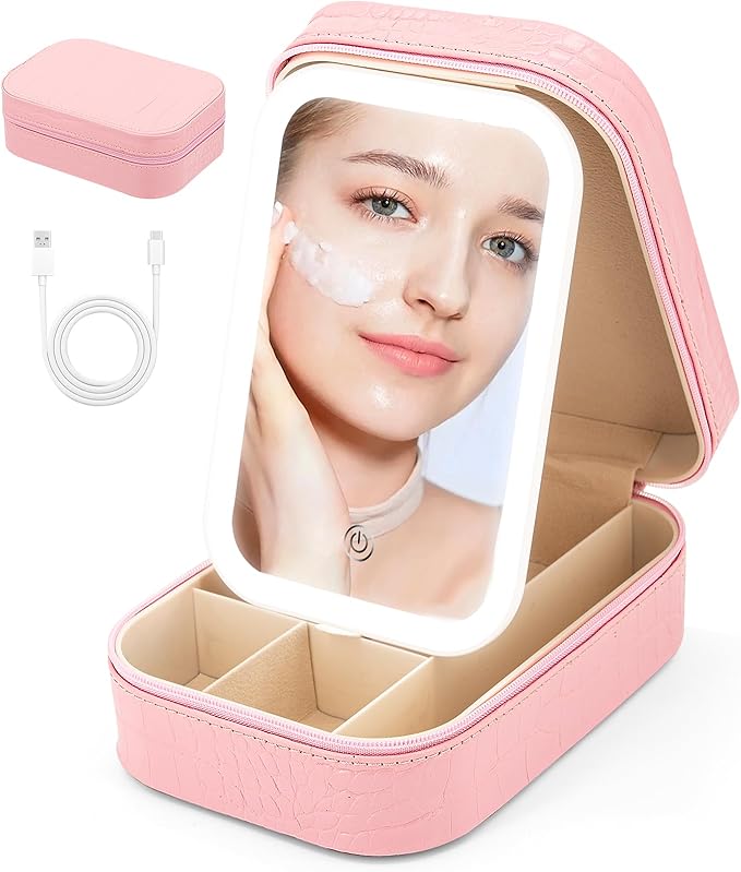 Coffret Cosmétique avec Miroir LED 3 Lumières