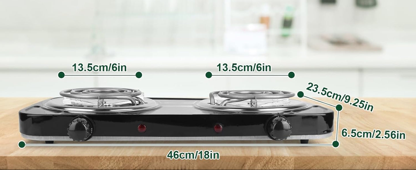 Cuisinier Électrique Double Plaque Portable – Cuisine Rapide Sans Gaz ⚡