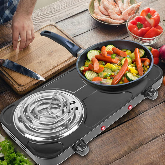 Cuisinier Électrique Double Plaque Portable – Cuisine Rapide Sans Gaz ⚡