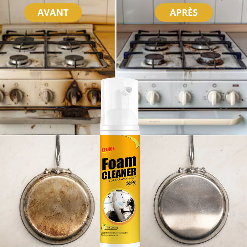 Mousse Éclat Pro™ – Nettoyant Mousse Multi-Surfaces Voiture & Maison