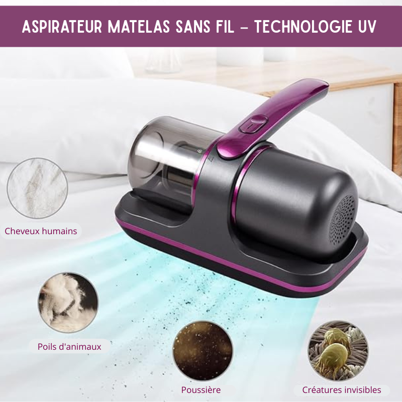 Aspirateur Matelas Sans Fil – Technologie UV