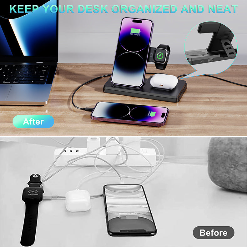 ⚡Chargeur Sans Fil 3-en-1 Pliable – Simplifiez Votre Recharge !⚡